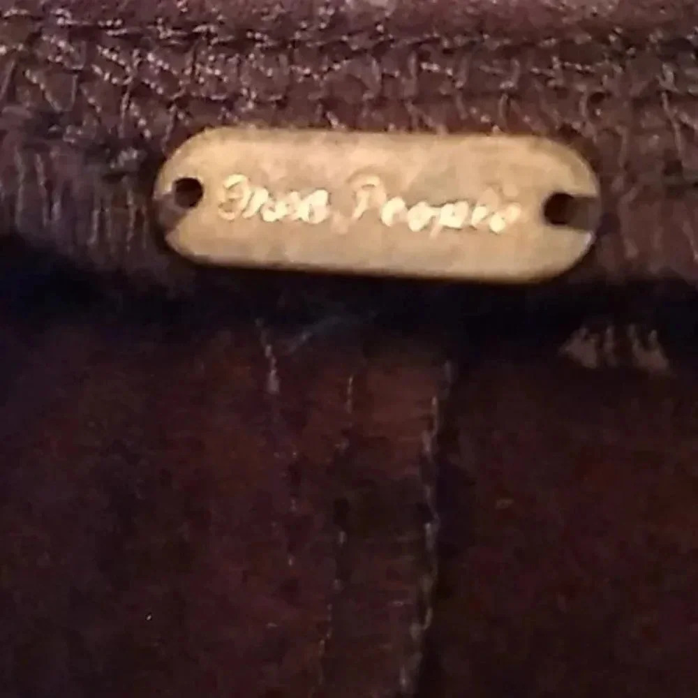 Free People Midnight Vegan Suede Wine Leggings - Picture 2 of 8